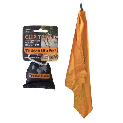 ΠΕΤΣΕΤΑ ΠΡΟΣΩΠΟΥ TRAVELSAFE CLIP TOWEL 40x40CM ORANGE